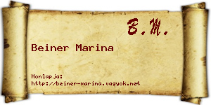 Beiner Marina névjegykártya
